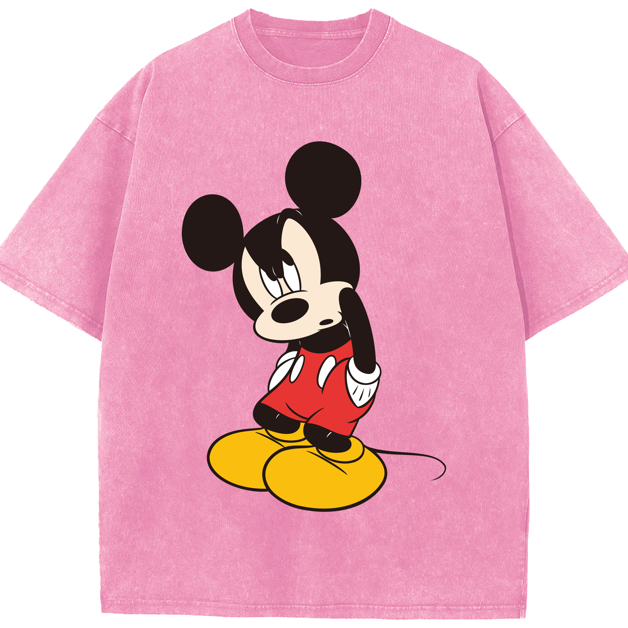 （画像用） ミッキーマウス Mickey Mouse 綿100% ヴィンテージ風 半袖Tシャツ（フロントプリント）